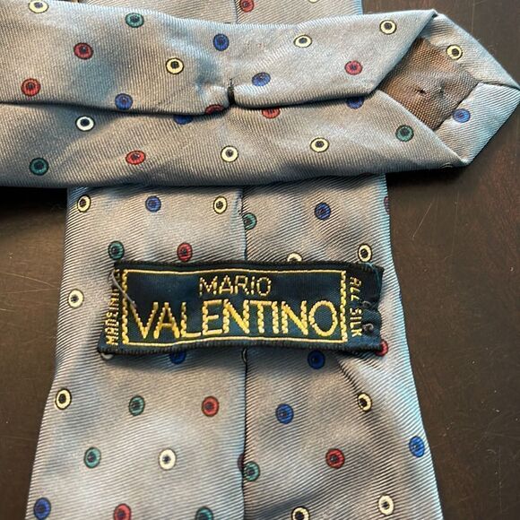 Mario Valentino Tie. 100% Silk. Made in Italy. Skinny Tie. - Picture 4 of 5